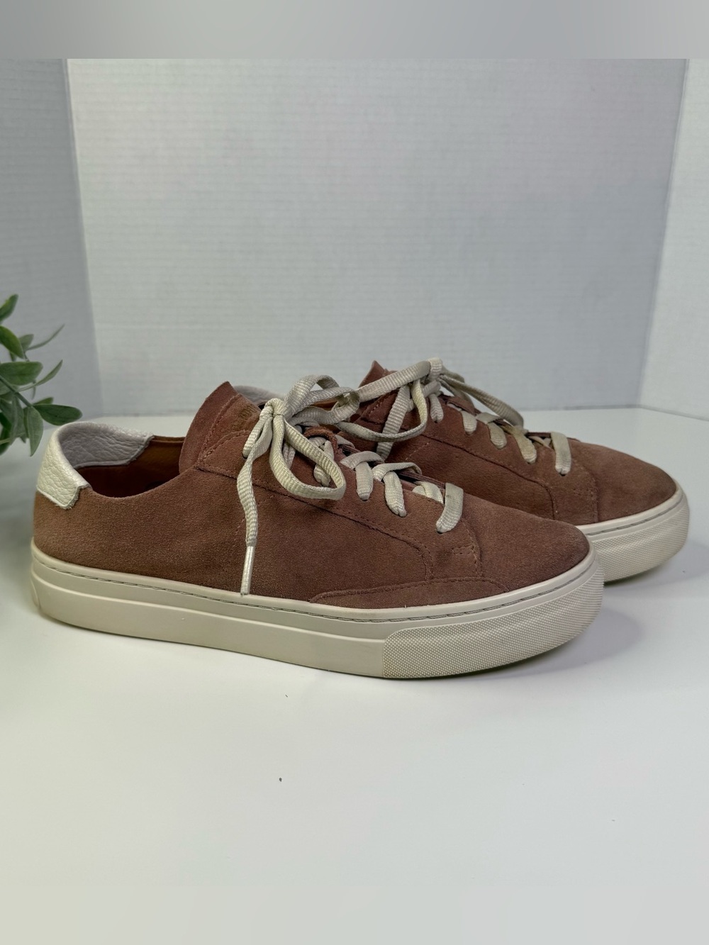 Soludos Womens Ibiza Platform Sneakers Pink Leather Lace Up Streetwear Casual 10